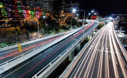 Traffic on Brisbane's Riverside Expressway Traffic on Brisbane's Riverside Expressway